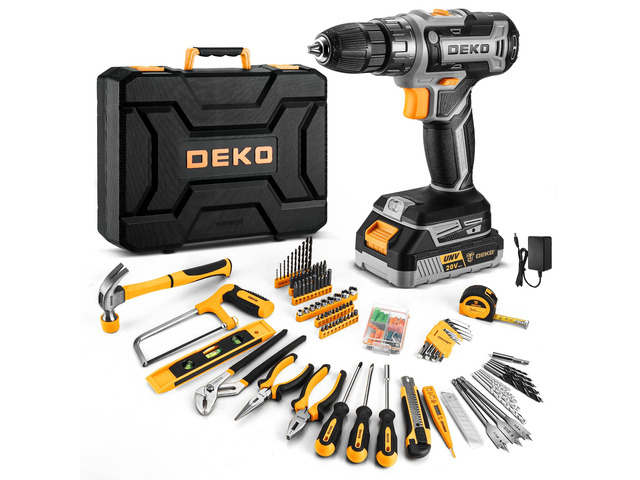 Cordless Drill Tool Kit Set: 20V Power Drill Tool Box with Battery Electric Drill Driver for Men Home Hand Repair Basic Toolbox Tools Sets Drills Case