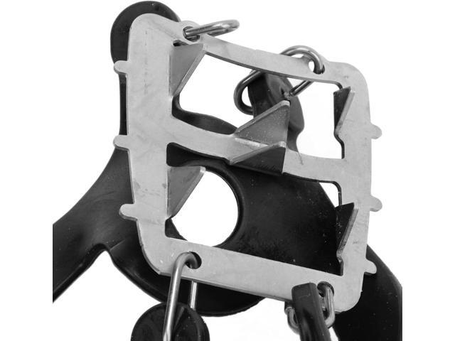 18 Teeth Ice Gripper Spike Outdoor Ice Climbing Shoe Gripper 1 Pair Set-Black size M