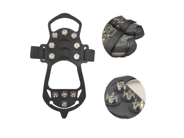 Ice Snow Anti Slip Spikes Grips Grippers Crampons Cleats Hike Shoe Boot 11 Teeth-Size S