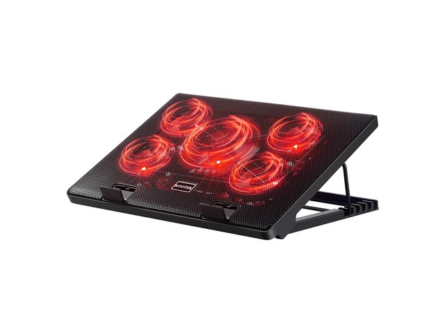 Laptop Cooler with 5 Quiet Fans for 12'-17' Computer PC