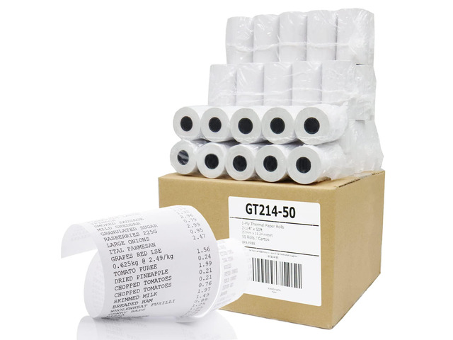 Thermal Paper Receipt Roll 2-1/4' x 50' BPA Free 50 Rolls