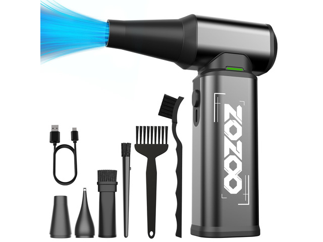 Compressed Air Duster, 180000RPM Powerful Cordless Electric Air Duster with Brushless Motor and LED Light, Rechargeable Stepless Speed Regulation...