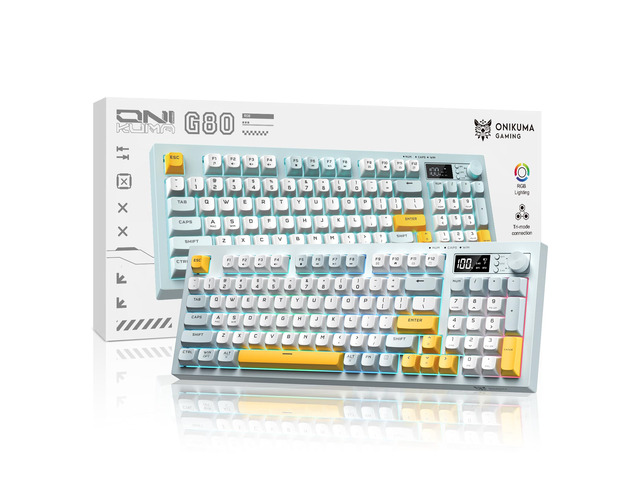 Tri-Mode Wireless Keyboard, BT/2.4G/Wired, Silent Membrane, RGB Backlit, Display Screen & Multimedia Knob, 94 Keys PBT Keycaps for PC Home Gaming...