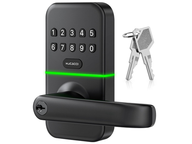 Smart Door Handle Lock with Keypad: Keyless Entry Digital Knob for Front Door - Electronic Smart Lock with Keypad - Exterior Code Door Knob - Easy...