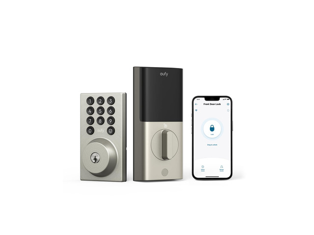 Smart Lock C30, Keyless Entry Door Lock, Built-in Wi-Fi Easy Installation, App Remote Control, Reliable Power, Keypad Deadbolt for Front Door, BHMA...