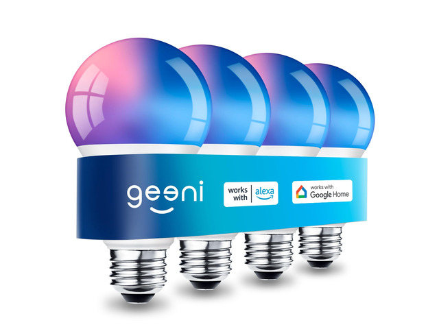 Prisma Plus 800-Lumen Dimmable Smart Bulbs, 2.4 GHz Wi-Fi, 4-Pack Color-changing & tunable white, A19 LED smart bulb, works with Alexa & Google Home