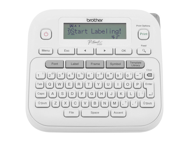 P-Touch PTD220 Home/Office Everyday Label Maker Prints TZe Label Tapes up to ~1/2 inch White