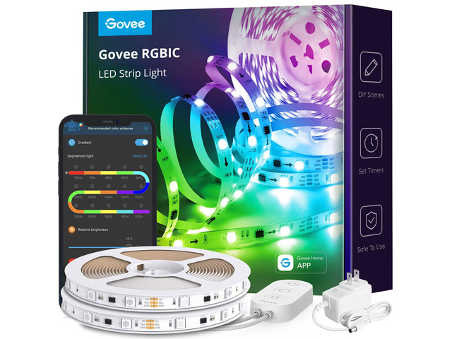 32.8ft RGBIC LED Strip Lights, Smart App Control Light for Bedroom Bluetooth Color Changing LED Lights, DIY Segmented Color, Enhanced Music Sync...