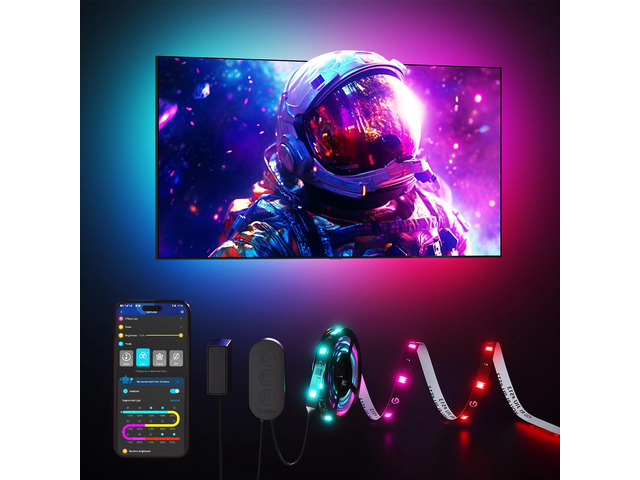 Smart TV LED Backlight Strip, RGBIC for 40-50inch TVs Music Sync, Wi-Fi Bluetooth & App Control, Works with Alexa & Google Assistant, 77 Scene...