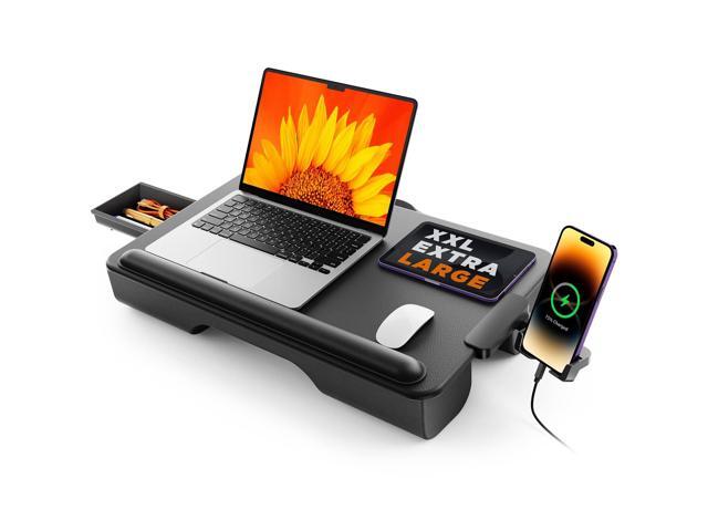 Laptop Lap Desk, Portable Laptop Desk for Bed Fits Up to 17' Laptops Lightweight Laptop Tray Table with Storage Drawer & Phone Holder, Lap Desk.