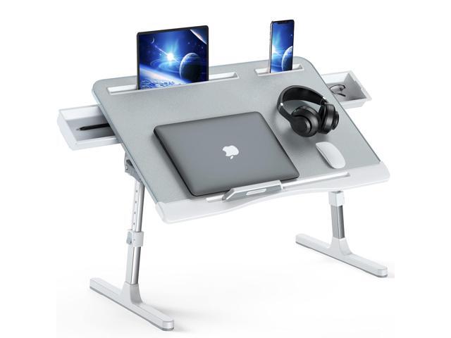 Laptop Bed Tray Desk, Foldable and Adjustable Lap Table with Heights and Angles, Upgraded-Sturdy Laptop Lap Desk for Bed/Sofa/Couch/Floor (2...