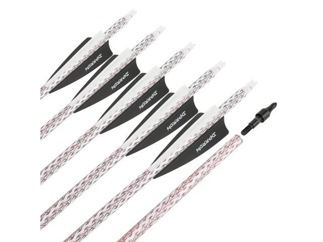 wolfman 30 Inch Archery Carbon Arrow Practice Hunting Arrows Spine 500 with Removable Tips Targeting Arrows for Compound & Recurve & Long Bow...