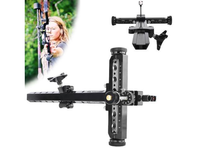 Archery Recurve Bow Sight, 11.4inch T Shape Bow Sight Aluminum Detachable with Optical Fiber Pin Sight for Hunting Practice and Target Practice