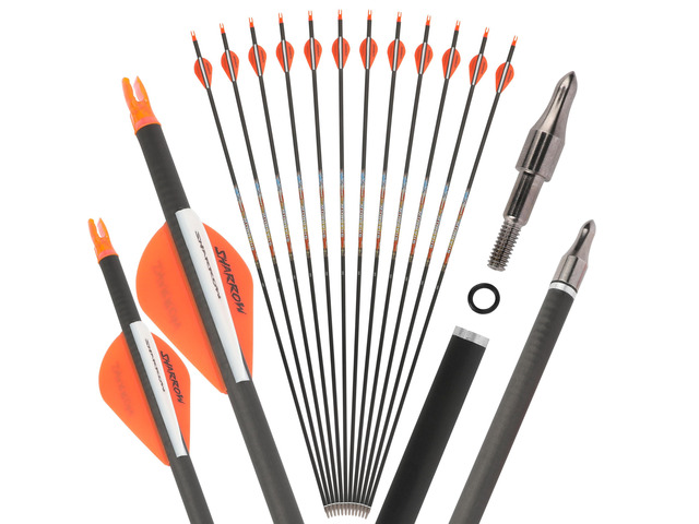 SHARROW 31' Carbon Arrows Hunting Arrows Spine 250 300 350 400 500 600 with Replaceable Tips Targeting Practice Arrows for Compound/Recurve/Long...
