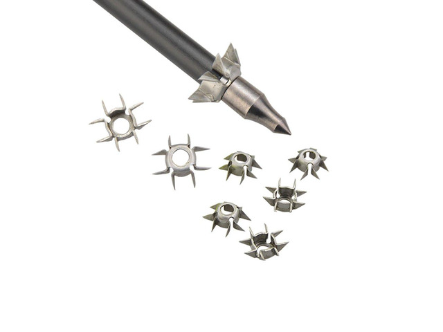 SHARROW 12pcs Archery 25 Grain Judo Broadheads 8 Paw Judo Blunt Tip Hunting Arrow Tips Steel Arrowheads Small Game Bow Arrow Point Tips (12pcs)