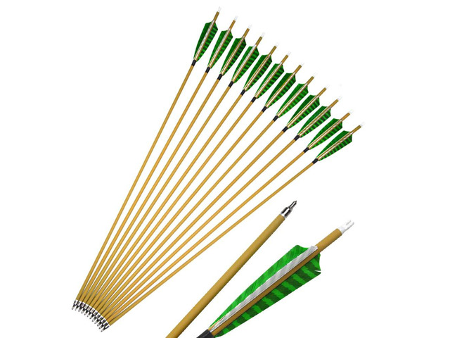 SHARROW Archery 6pcs 30inch Carbon Arrows Spine 500 Hunting Arrows Target Practice Arrows with Removable Tips for Compound Bow and Recurve Bow (Green)