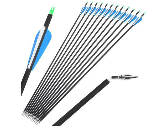 wolfman 31' Archery Carbon Arrows Hunting Arrows 500 Spine with 100 Grain Removable Tips for Archery Compound & Recurve & Traditional Bow Target...