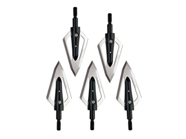 SHARROW Archery Hunting Broadheads 144 Grain Broadheads Screw-in Arrow Heads Arrow Tips for Compound Bow Recurve Bow Crossbow 12pcs (12pcs, Silver)