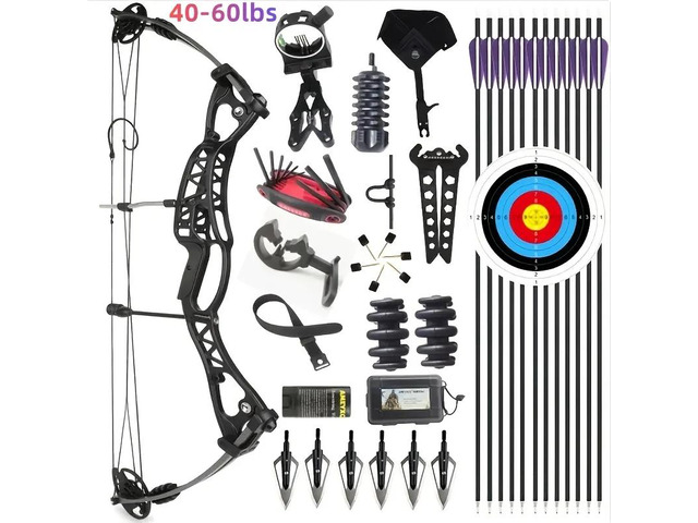 JUNXING M106 Compound Bow Adjustable Hunting Bow Complete Package 40-60 lbs