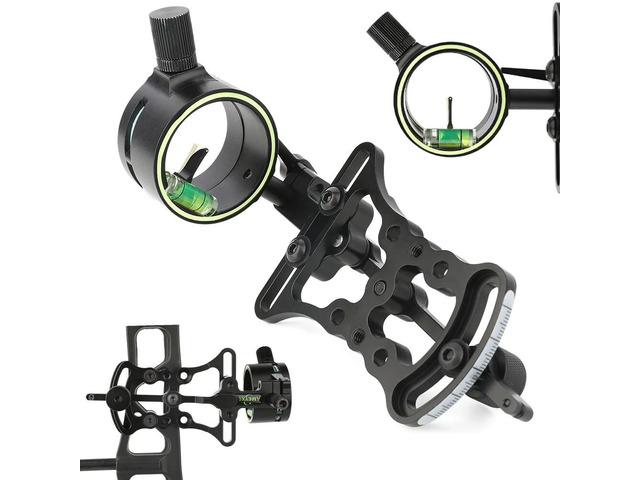 SHARROW Compound Bow Sight 1 Pin .019' Micro Adjustable LED Light Archery Hunting Target