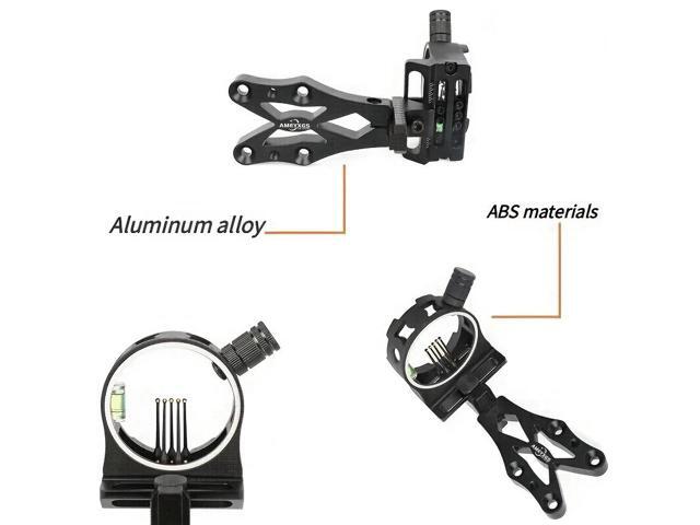 1 Compound Bow 5-Pin Visor - Micro Adjustable, Durable Aluminum Alloy, High-Strength Nylon Core, Clear Fiber Optic Sights for Enhanced Hunting...