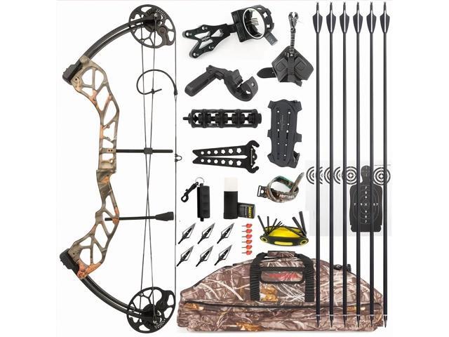 A Composite Bow Set, Adjustable From 19-70 Pounds, with An Arrow Speed Of 320fps, Suitable for Daily Practice In Archery, Outdoor Sports, And...