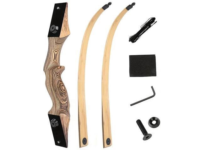 BLACK HUNTER Wooden Recurve Bow Hunting Takedown Bow 60 lbs