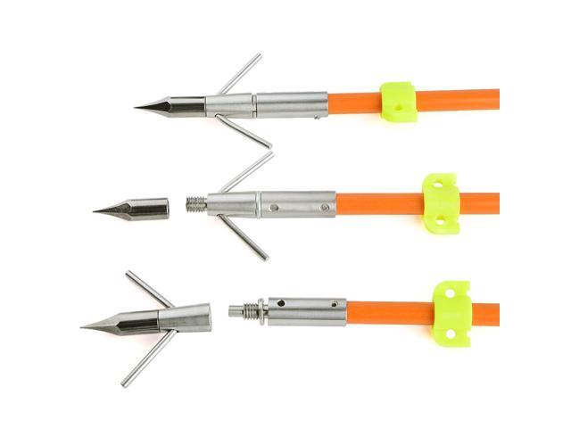 SHARROW Archery 32.8' Fiberglass Bowfishing Arrows with Broadheads and Safty Slides, 12 Pack