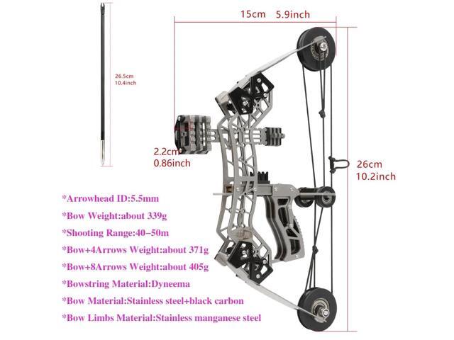 SHARROW 10' Archery Compound Bow 12lbs Arrow Set Shooting Gift Pocket Bow Kid Toy Target