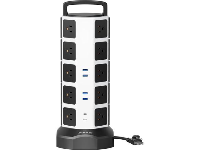 Power Strip Tower Surge Protector, 20 Outlets 6 USB (2 USB C) Charging Station, Extension Cord with Multiple Outlets, 1050J 1625W/13A Outlet...