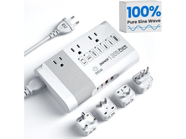 [Game-Changer] DOACE 500W Max 220V to 110V Converter, 50Hz to 60Hz Voltage Converter for European Travel, 100% Pure Sine Wave Power Converter US to.