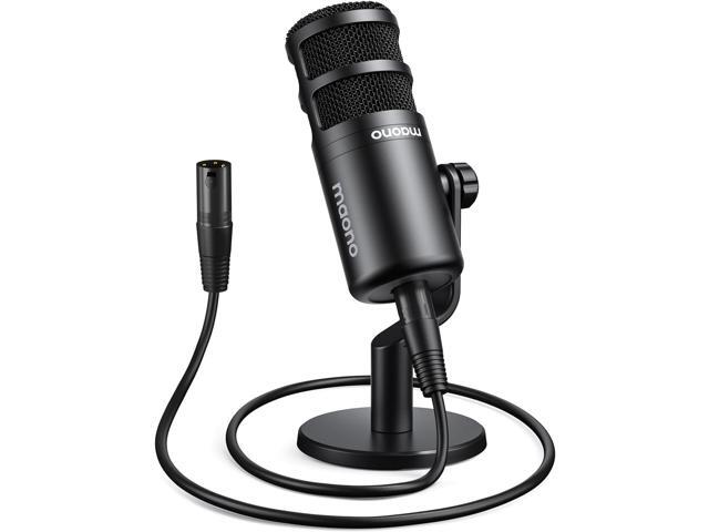 MAONO PD100 XLR Podcast Microphone, Cardioid Studio Dynamic Metal Desk Mic Compatible with Audio Interface, Audio Mixer, Sound Card for Vocal.