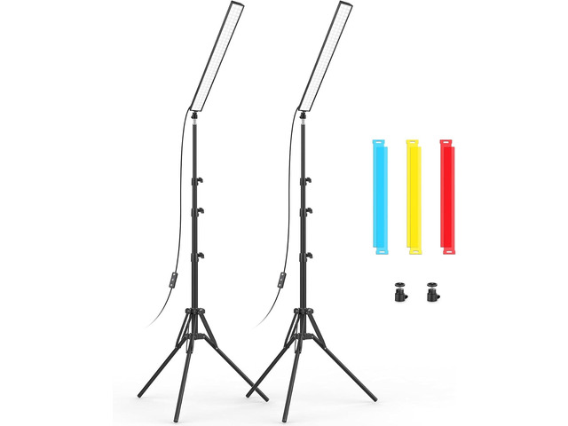 Unicucp 2 Pack LED Video Light Stick Kit with 62.99'' Tripod/Color Filter