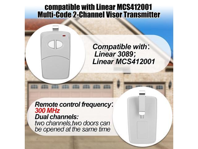 SOEWIOU 4 Pcs 2 Channel Gate Opener Remote Compatible with Multicode Linear MCS412001 10 Dip 300mhz Garage Door Opener Remote Control Transmitter...