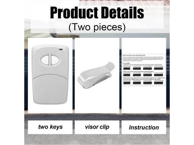 SOEWIOU 4 Pcs 2 Channel Gate Opener Remote Compatible with Multicode Linear MCS412001 10 Dip 300mhz Garage Door Opener Remote Control Transmitter...
