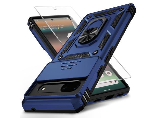 SOEWIOU Google Pixel 7 Case with Camera Lens Cover, HD Screen Protector, 10 FT Military Grade Drop Protection, Magnetic Ring Holder Kickstand...