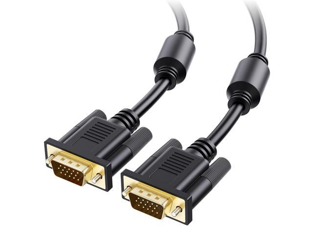 Hoegoa VGA Cable with Ferrites 10 ft / 3 m, HD15 Male-to-Male, SVGA Monitor Cord, 1920×1200 WUXGA, EMI Noise Filters, Gold-Plated Connectors,...