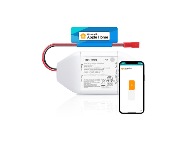 Smart Garage Door Opener Remote Work with HomeKit, Alexa and Google Compatible with CarPlay, Siri and SmartThings, App and Voice Control, Auto...