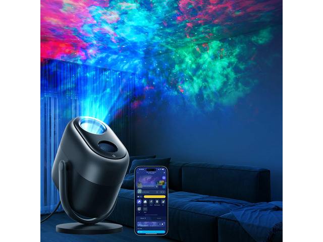 Star Projector Lights, 7-Zone Nebula Effect, Compatible with Matter 540ft² Coverage, LED Night Lights for Bedroom, 50+ Scenes, 18 White Noise, Room...