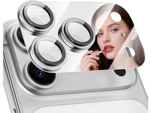 Mirror Camera Lens Protector for iPhone 17 Pro Max, HD Camera Lens Cover with Makeup Mirror, Scratch-Resistant Camera Protector, Silver