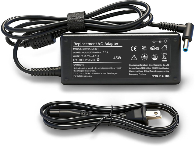 45W Laptop Charger Replacement for HP Laptop Charger Elitebook x360 Pavilion Spectre Chromebook Envy Elite x2 Computer Travel Smart Blue Tip Power...