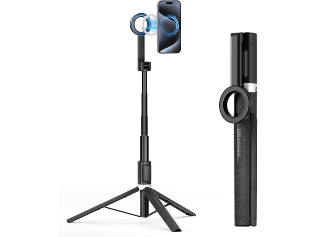 UBeesize Magnetic Tripod for iPhone with Remote, 64 Extendable Phone Stand for Video Recording/Vlogging, N52 Strong Holder for iPhone...