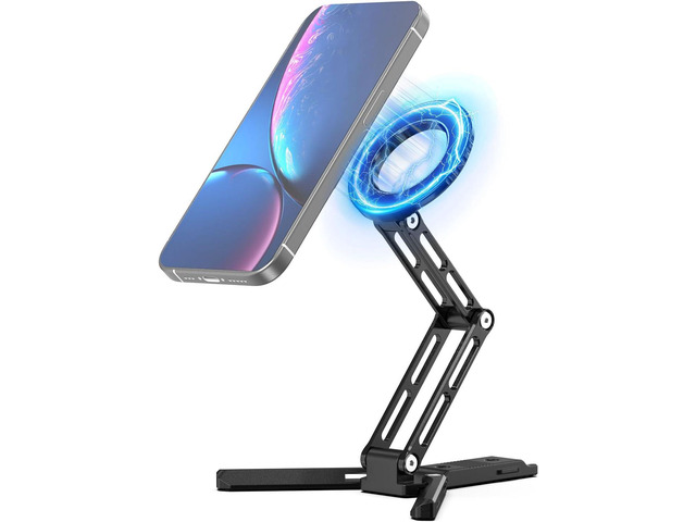 CAMBOFOTO Magnetic Phone Tripod Stand for iPhone, Aluminum Strong Magnetic Pocket Cell Phone Stand, Arca-Swiss Compatible with iPhone 17 16 15 14...