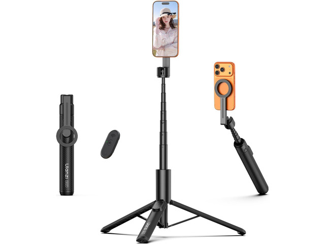 ULANZI Magnetic Phone Tripod for iPhone, SK27 67' Extendable Selfie Stick with Remote, 360° Rotatable Cell Phone Tripod Stand, Strong Magnet Holder...