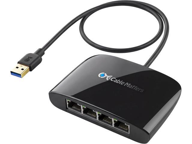 Cable Matters USB to 4-Port Gigabit Ethernet Switch for Network Sharing with TV, Laptop, Gaming Console, (USB Ethernet Splitter, USBA Network Switch)