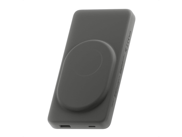 Clemm Portable 10000 mAh Wireless Power Bank, Travel Essential, Quick Charging for iPhone 16/15/14/13/12/11/X - USB-C × 1 & USB-A × 1, Graphite