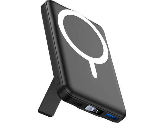 AOGUERBE for MagSafe Portable Charger, 10000mAh Magnetic Power Bank 22.5W Fast Charging, Mini Battery Pack Wireless with LED Display & Foldable Stand...