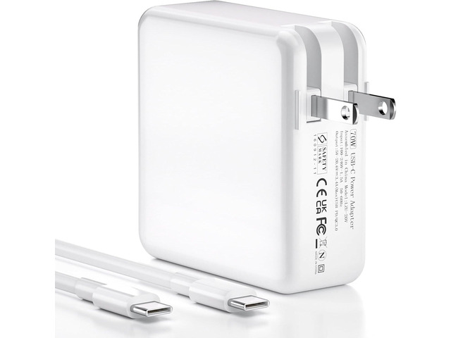 70W USB-C Fast Charger for MacBook Pro 16 15 14 13 inch & MacBook Air 13 15 inch M4 M3 M2 M1 2025-2020, High-Speed 70W USB-C Power Adapter Fast as...