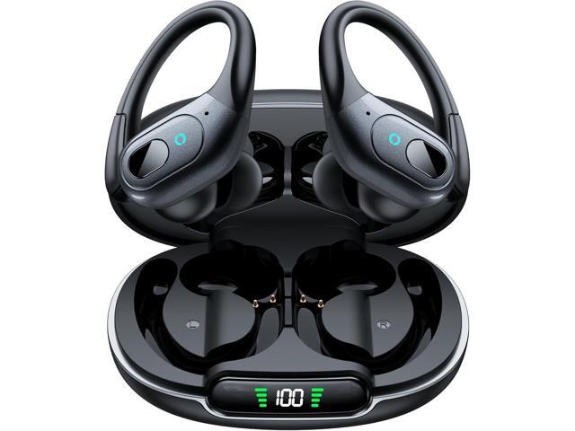 occiam Active Noise Cancelling Earbuds Wireless Bluetooth Headphones Ear Buds 90Hrs Playback Stereo Bass Earphones with Mic Over-Ear Hooks IPX7.