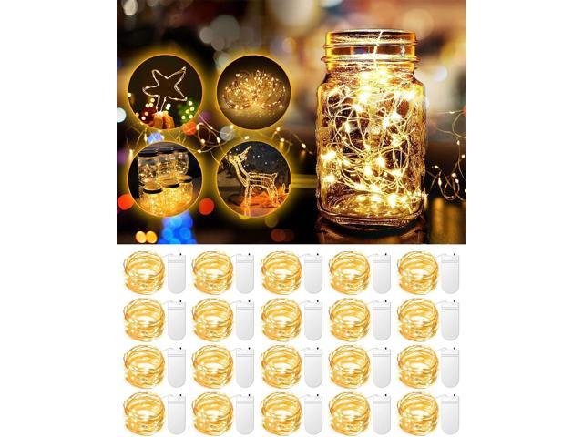 20 Pack Fairy Lights Battery Operated, 3.3ft 20 LED Mini String Lights Twinkle Lights Copper Wire Firefly Starry Lights for Mason Jars Wedding.